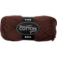 Cotton Yarn, L: 80-85 m, maxi, 50 g, brown [HOB-421327]