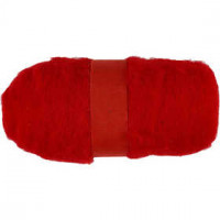 Carded Wool, 100 g, red [HOB-451760]