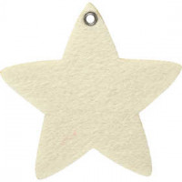 Felt shape, size 9x8.5 cm, thickness 3 mm, 5 pcs, off-white [HOB-45248]