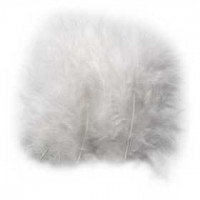Feathers, size 5-12 cm, 15 pcs, white [HOB-51690]
