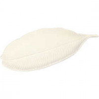 Terracotta Dish, size 24.5x10 cm, H: 2.3 cm, 1 pc, white [HOB-55505]