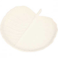 Terracotta Dish, size 17.5x18.5 cm, H: 2 cm, 1 pc, white [HOB-55509]