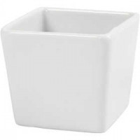 Square bowl, size 7x7 cm, H: 4.3 cm, 12 pcs, white [HOB-55583]
