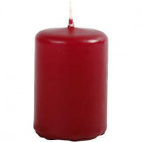 Candles, D: 40 mm, H: 60 mm, 12 pcs, claret [HOB-596003]