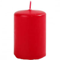 Candles, D: 40 mm, H: 60 mm, 12 pcs, red [HOB-596010]