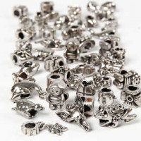 Fashion Links, D: 7-18 mm, hole size 4 mm, 100 g, antique silver [HOB-61030]