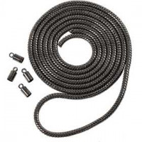 Snake Chain, D: 3.1 mm, 1 m, dark grey metallic [HOB-61261]