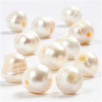 Freshwater Pearls, size 9-11 mm, hole size 2 mm, 10 pcs, mother-of-pearl [HOB-631242]
