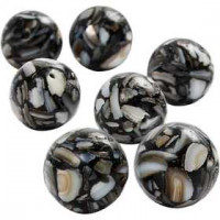 Shell Beads, D: 13 mm, hole size 1.5 mm, 26 pcs, black [HOB-63182]