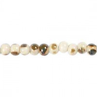 Pottery Beads, D: 10 mm, hole size 2 mm, 24 pcs, off-white [HOB-69957]