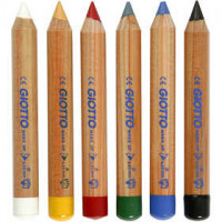 Make Up Pencils, L: 9 cm, 6 pcs, standard colours [HOB-77200]