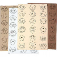EVA foam faces, D: 30-40 mm, thickness 2 mm, 72 mixed [HOB-79005]