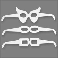 Novelty Glasses, H: 4.5-10 cm, L: 32 cm, 16 pcs, white [HOB-95191]