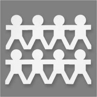 Boy Doll Fold Ups, H: 12 cm, L: 45 cm, 16 pcs, white [HOB-95193]