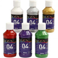 A-Color Acrylic Paint, 6x120 ml, asstd. colours [HOB-95247]