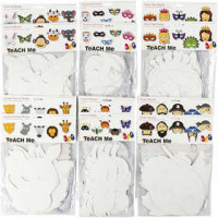 Card Masks, H: 15-22 cm, W: 24-25 cm, 192 pcs, white [HOB-95273]
