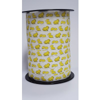 Curling Ribbon Easter Chicks White with Yellow 10mm x 225 meter (1 roll) [HV-EAS10WY]