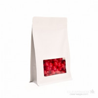 Stand Up Pouches Kraft White 12.7x4.4x16.5cm with Window (100 pieces) [SQMS3WK]