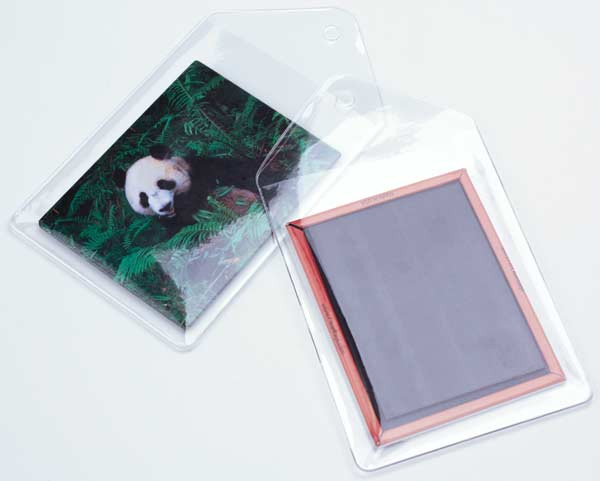 Vinyl Magnet Sleeve 6.0 x 8.3cm with hanger. Sold in packs of 100. 