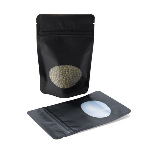 Matte black stand up pouches